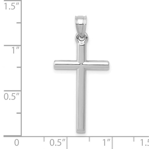 Image of 14K White Gold Polished Hollow Cross Pendant