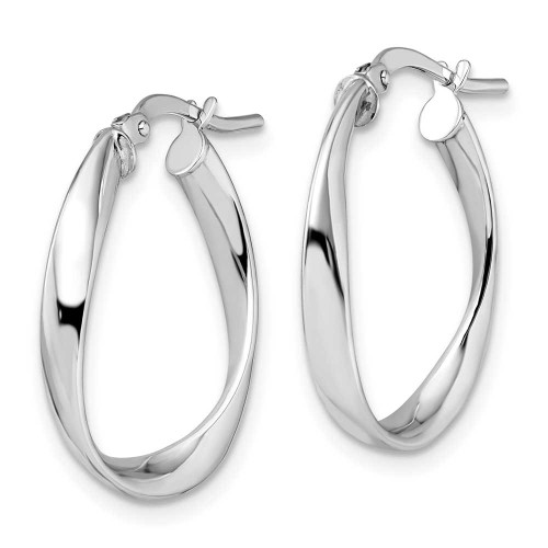 Image of 28mm 14K White Gold Polished Hoop Earrings LE1216