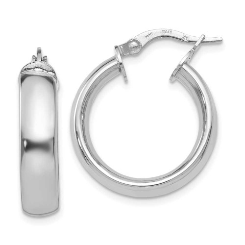 Image of 22.25mm 14K White Gold Polished Hoop Earrings LE1337