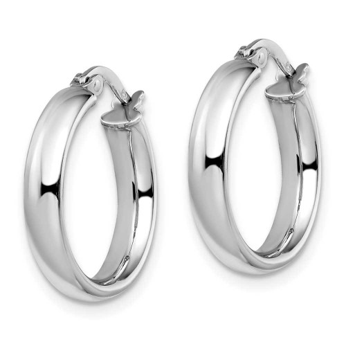 Image of 20.5mm 14K White Gold Polished Hoop Earrings LE1341