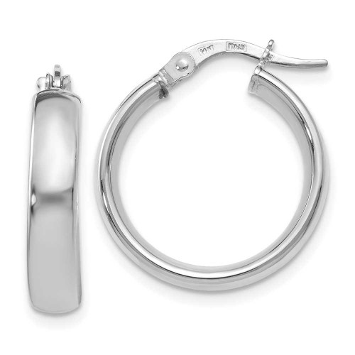 Image of 20.5mm 14K White Gold Polished Hoop Earrings LE1341