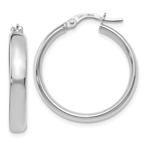 Image of 25.75mm 14K White Gold Polished Hoop Earrings LE1342