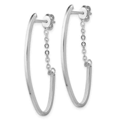 Image of 41.5mm 14K White Gold Polished Hoop Earrings LE1957