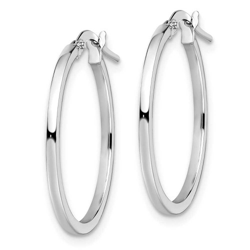 Image of 23mm 14K White Gold Polished Hoop Earrings LE592
