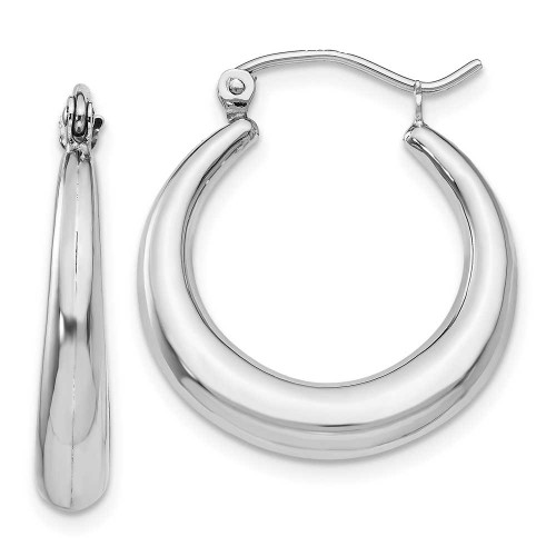 Image of 15mm 14K White Gold Polished Hoop Earrings TC543