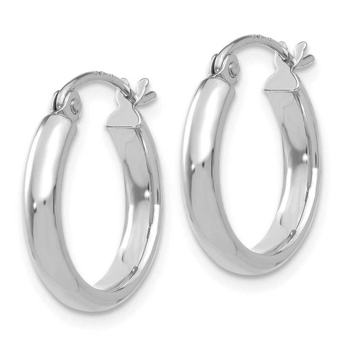 Image of 15mm 14K White Gold Polished Hoop Earrings TC648