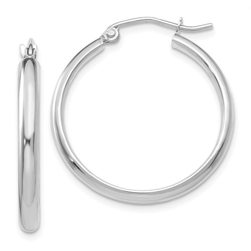 Image of 25mm 14K White Gold Polished Hoop Earrings TC650