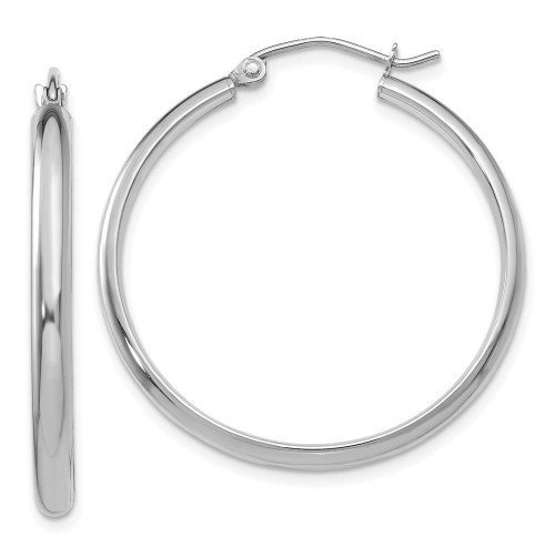 Image of 30mm 14K White Gold Polished Hoop Earrings TC651
