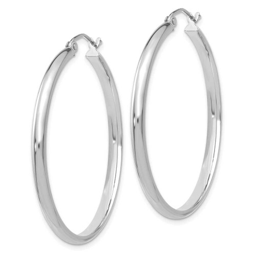 Image of 37mm 14K White Gold Polished Hoop Earrings TC652