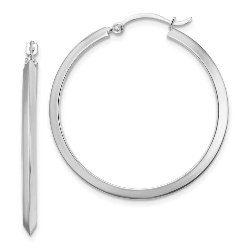 Image of 32.75mm 14K White Gold Polished Hoop Earrings TF1631W