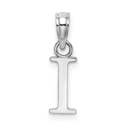 Image of 14K White Gold Polished I Block Initial Pendant