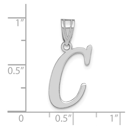 Image of 14k White Gold Polished Letter C Initial Pendant