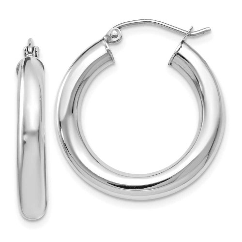 Image of 26mm 14K White Gold Polished Lightweight Hoop Earrings LE1284