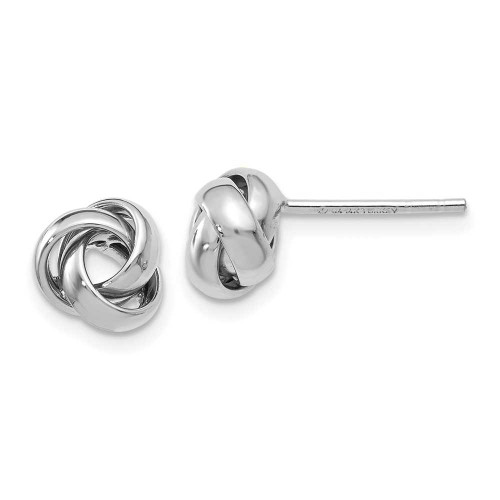 Image of 8mm 14K White Gold Polished Love Knot Stud Post Earrings LE627