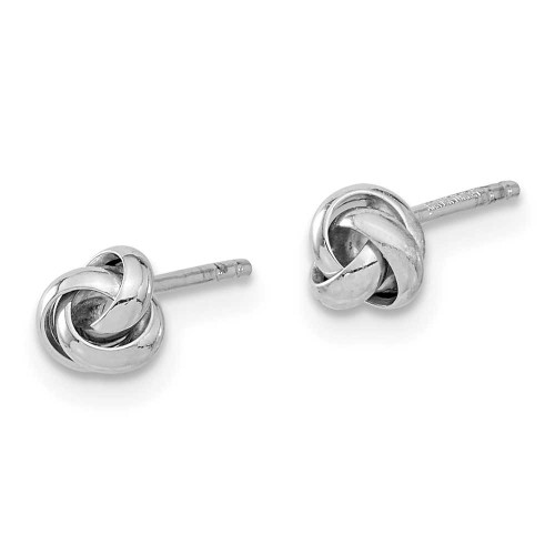 Image of 4.5mm 14K White Gold Polished Love Knot Stud Post Earrings TL1044