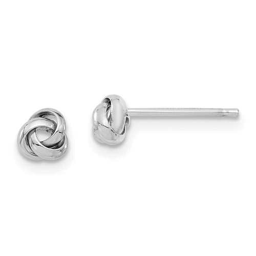 Image of 4.5mm 14K White Gold Polished Love Knot Stud Post Earrings TL1044
