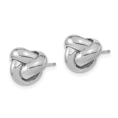 Image of 10mm 14K White Gold Polished Love Knot Stud Post Earrings TL1048W