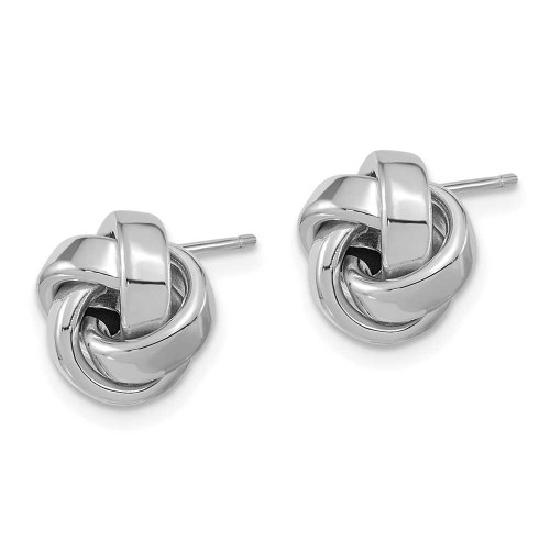 Image of 10mm 14K White Gold Polished Love Knot Stud Post Earrings TL1057W