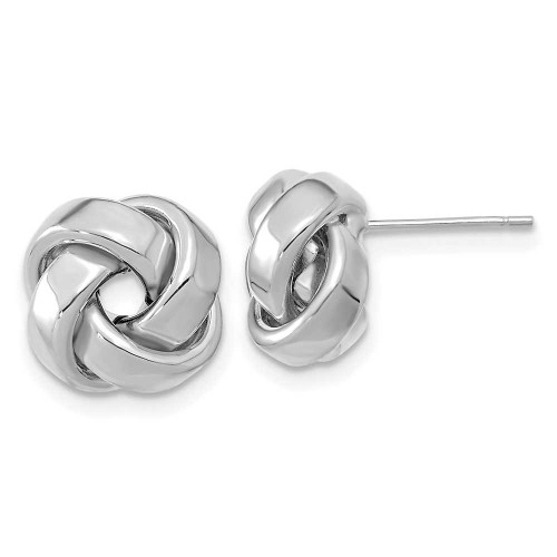 Image of 12mm 14K White Gold Polished Love Knot Stud Post Earrings TL1075W