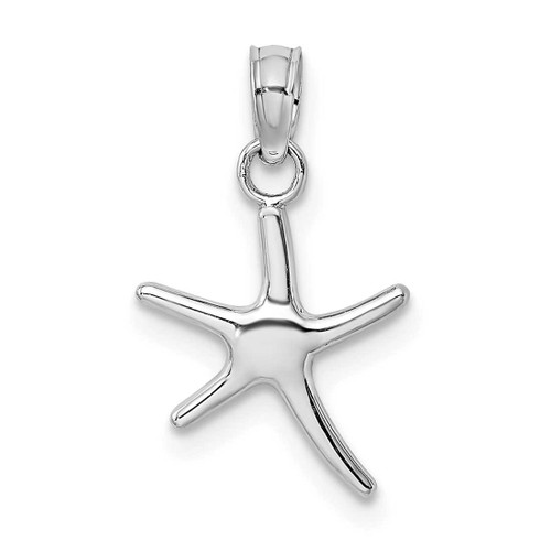 Image of 14K White Gold Polished Mini Dancing Starfish w/ Bail Pendant