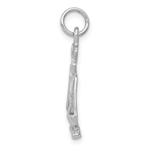 Image of 14K White Gold Polished Open-Backed Large Scales Of Justice Charm