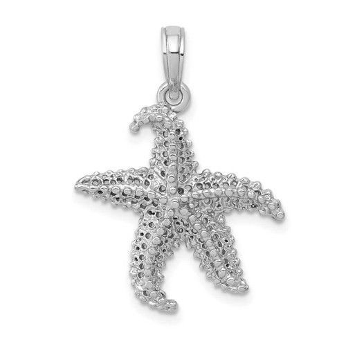 Image of 14K White Gold Polished Open-Backed Starfish Pendant