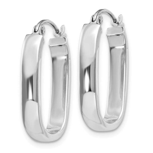 Image of 22mm 14K White Gold Polished Oval Tube Hoop Earrings TF978