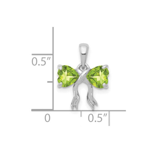 Image of 14K White Gold Polished Peridot Bow Pendant