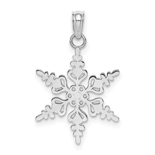 Image of 14K White Gold Polished Snowflake Pendant