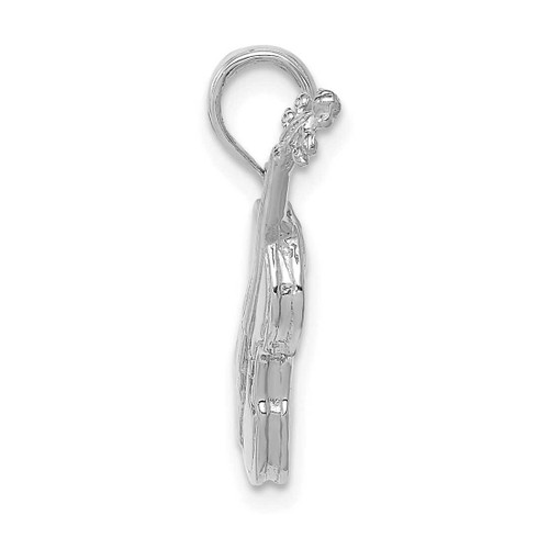 Image of 14K White Gold Polished Solid 3-Dimensional Violin Pendant