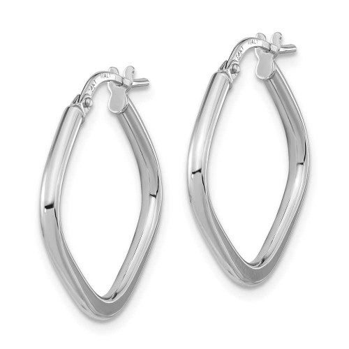 Image of 23.65mm 14K White Gold Polished Square Hoop Earrings