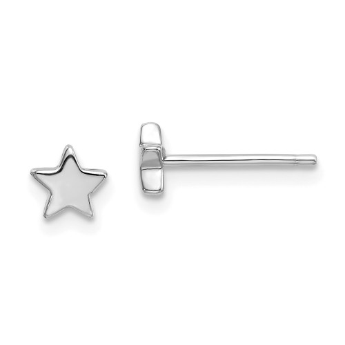 Image of 5mm 14K White Gold Polished Star Post Earrings