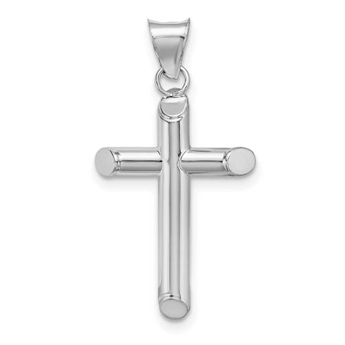 Image of 14K White Gold Polished Tube Cross Pendant K6205