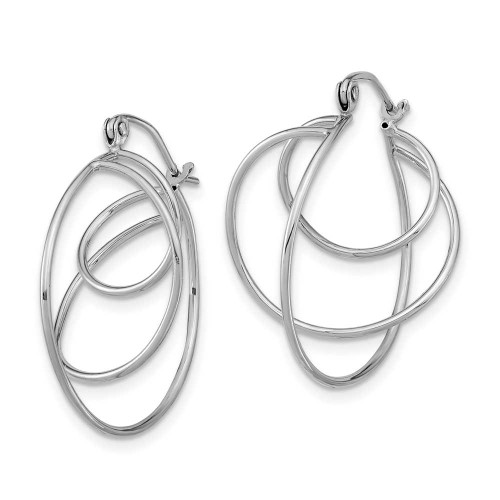 Image of 26.85mm 14K White Gold Polished Twisted Circles Hoop Earrings TF1232W