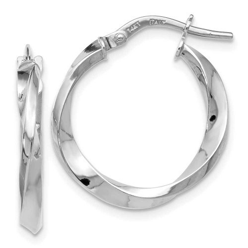 Image of 21mm 14K White Gold Polished Twisted Hoop Earrings LE1042
