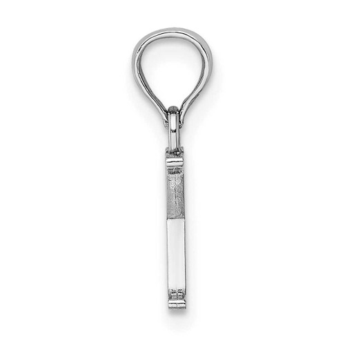 Image of 14K White Gold Polished X Block Initial Pendant