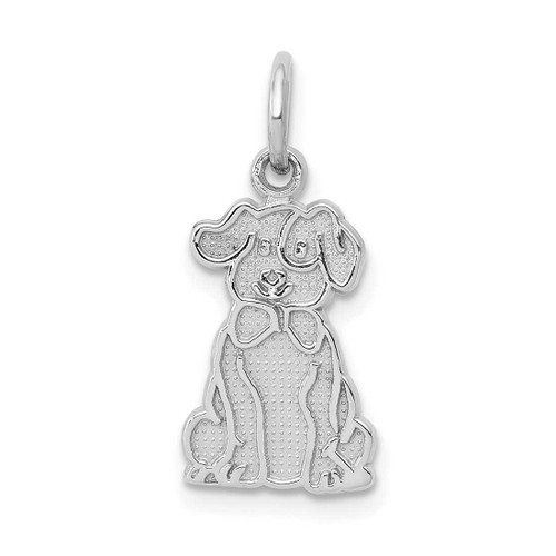 Image of 14K White Gold Puppy Charm
