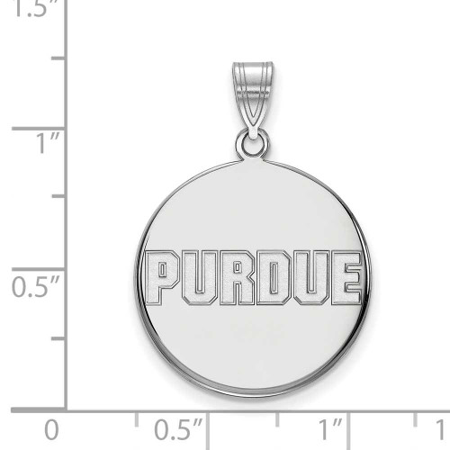 Image of 14K White Gold Purdue Large Disc Pendant by LogoArt