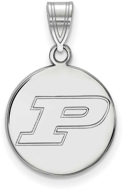 Image of 14K White Gold Purdue Medium Disc Pendant by LogoArt (4W032PU)