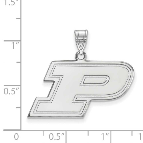 Image of 14K White Gold Purdue Medium Pendant by LogoArt (4W003PU)