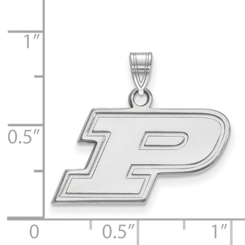 Image of 14K White Gold Purdue Small Pendant by LogoArt (4W002PU)