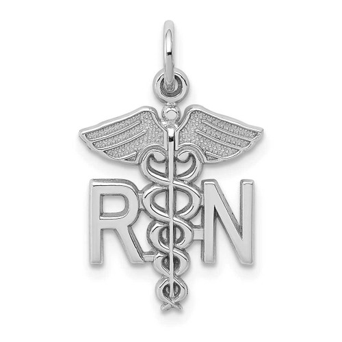 Image of 14K White Gold Registered Nurse Charm