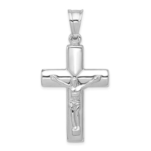 Image of 14K White Gold Reversible Crucifix / Cross Pendant D3234