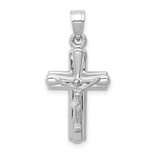 Image of 14K White Gold Reversible Crucifix / Cross Pendant D3258