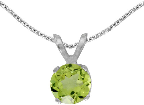 Image of 14k White Gold Round Peridot Pendant (Chain NOT included)