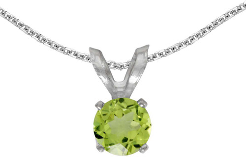 Image of 14k White Gold Round Peridot Pendant (Chain NOT included) (CM-P1414XW-08)