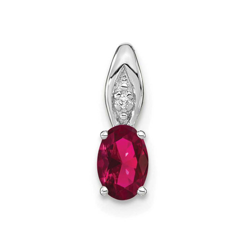 Image of 14K White Gold Ruby Diamond Pendant XBS316