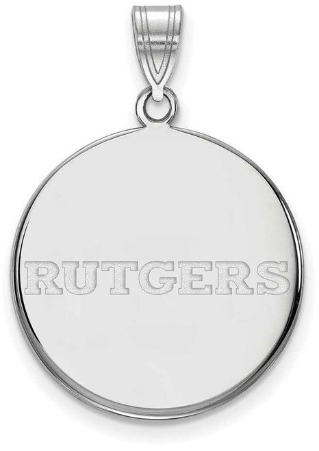Image of 14K White Gold Rutgers Large Disc Pendant by LogoArt (4W023RUT)