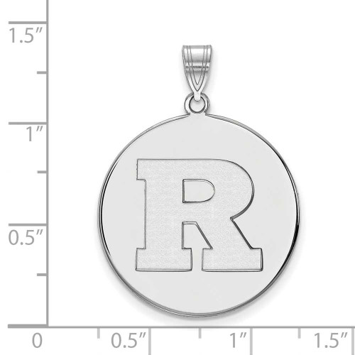 Image of 14K White Gold Rutgers XL Disc Pendant by LogoArt (4W021RUT)