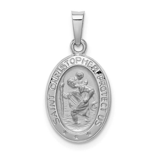 Image of 14K White Gold Saint Christopher Medal Pendant XR519